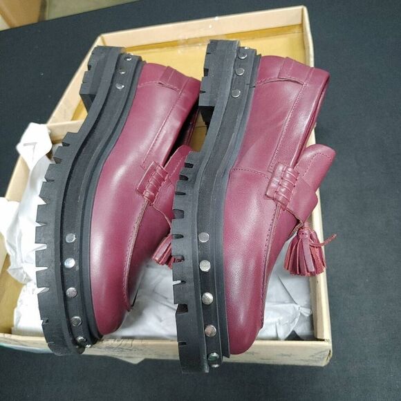 New Free People Mulberry Teagan Tassel Platform Lug Sole Loafers 7 - Picture 4 of 6